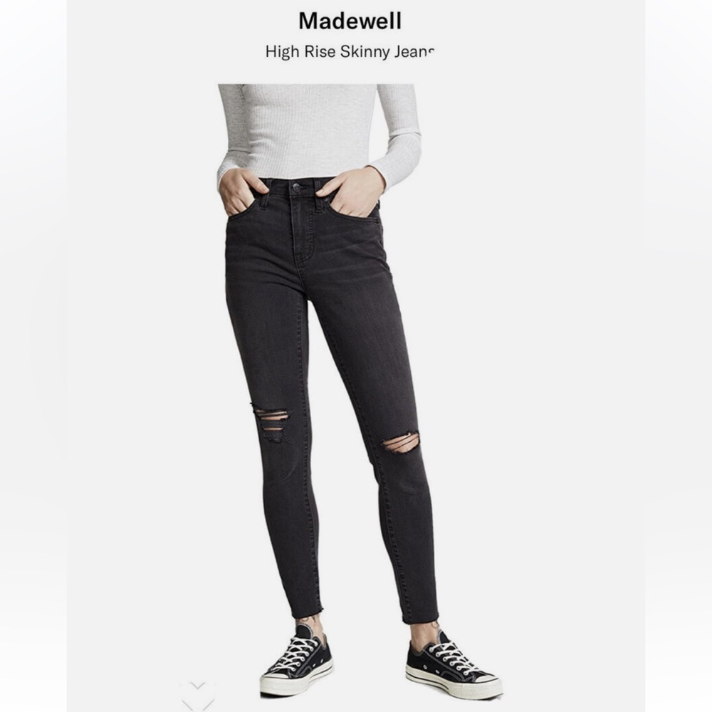 MADEWELL High Rise Black Skinny Jean - size 25